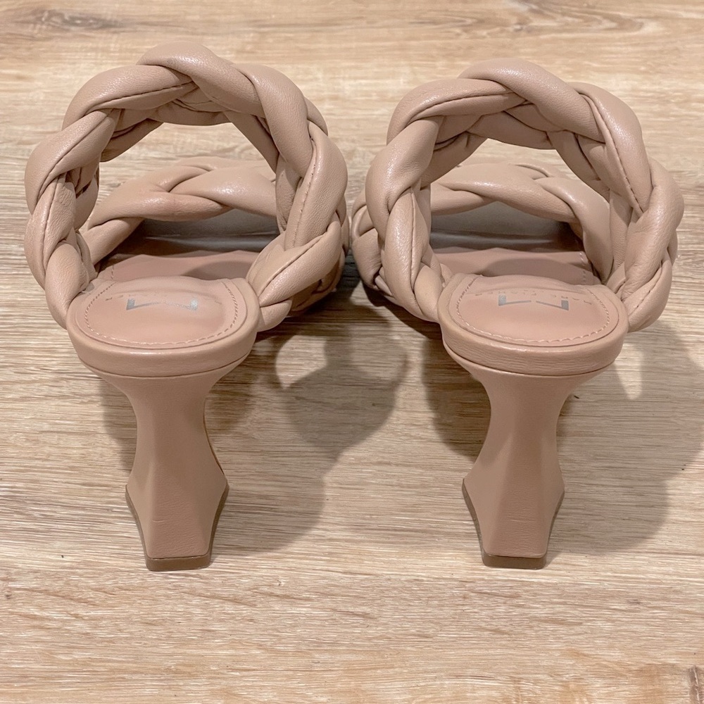 NEW Marc Fisher LTD Braided Hammy Heeled Sandal Tan Size 6 - Picture 3 of 8